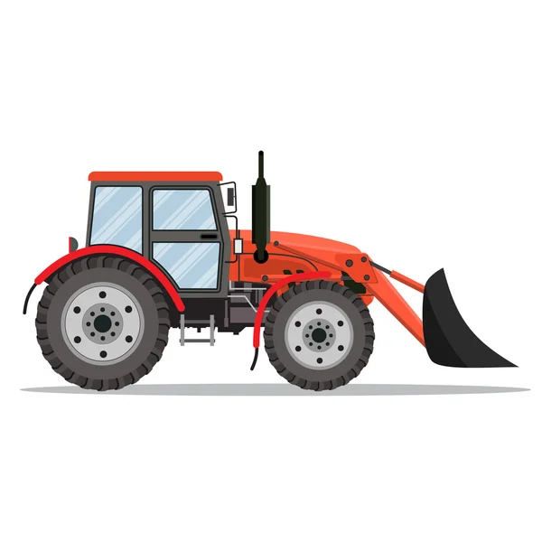 Tractor rojo icono bulldozer — Vector de stock
