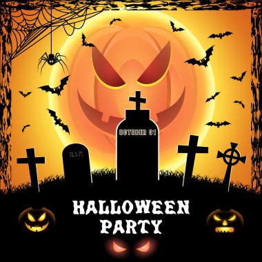 Cadılar Bayramı için ürkütücü kartı.