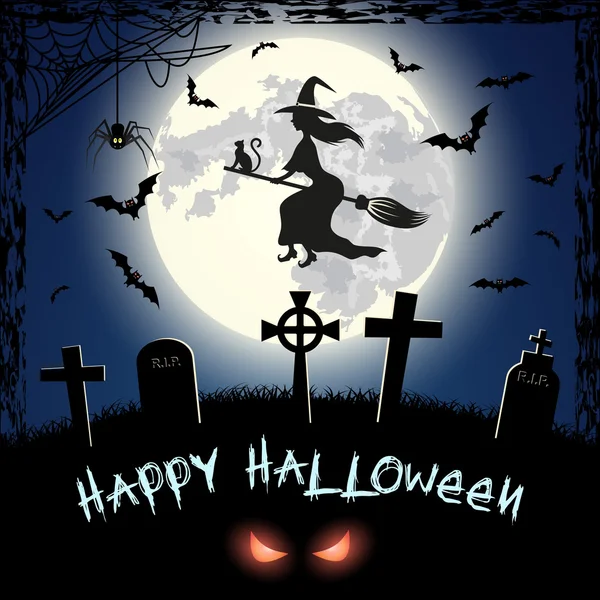 Cartão assustador para o Halloween . — Vetor de Stock