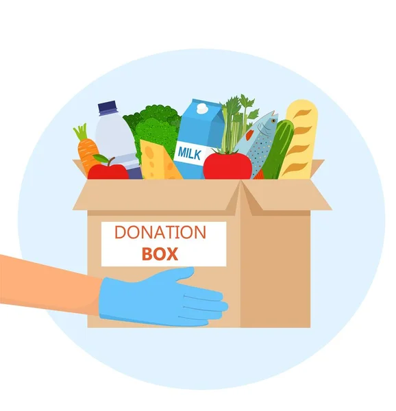 Caja de donación de alimentos — Archivo Imágenes Vectoriales