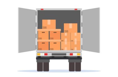 Moving House. Open delivery truck
