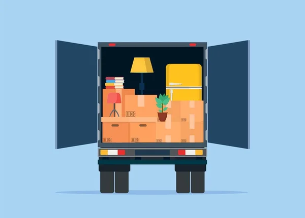 Malların taşınması için kamyon — Stok Vektör