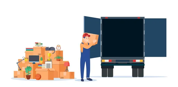 LKW zum Transport von Gütern — Stockvektor