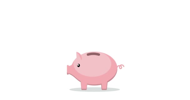 Sparschwein zum Sparen — Stockvideo