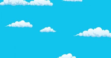 Yüzen karikatür bulutları