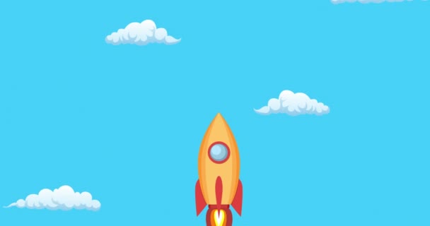 Peluncuran roket dengan api — Stok Video
