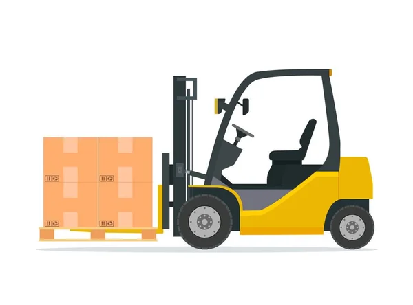 Yellow forklift truck — Stock Vector