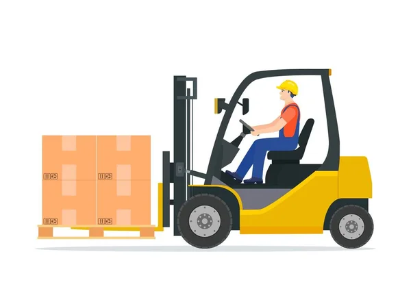 Sarı forklift — Stok Vektör