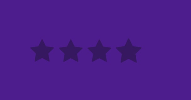 2D Motion 5 star rating animation. Rating five stars — Stock Video