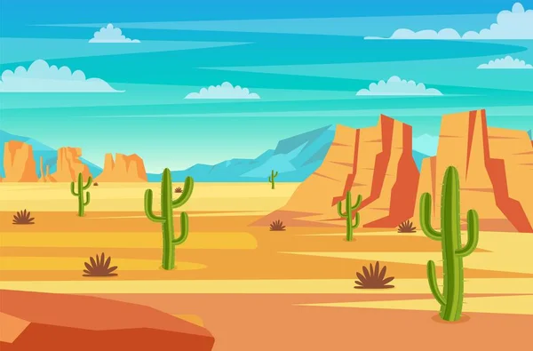 Desert landscape illustration — Stock Vector