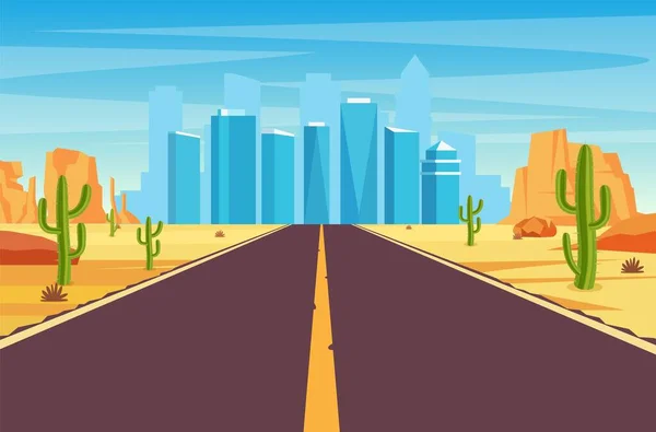 Estrada no deserto — Vetor de Stock