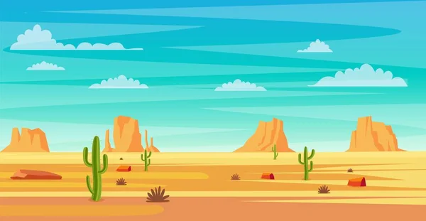 사막 풍경의 삽화 — 스톡 벡터