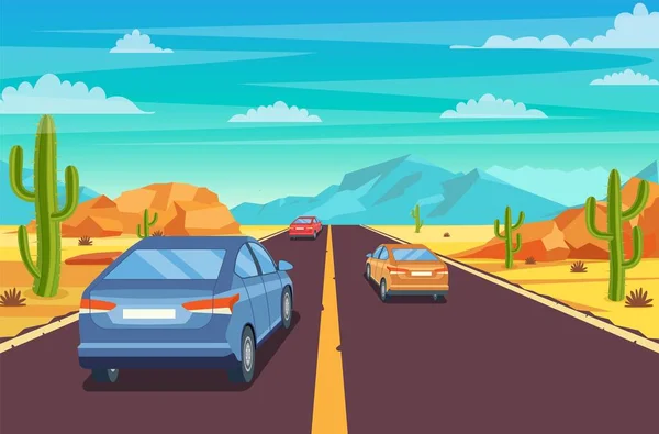 Road in desert — Stock Vector