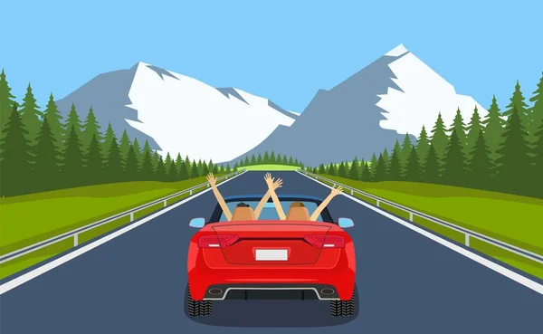 Unidad de carretera con hermoso paisaje. — Vector de stock