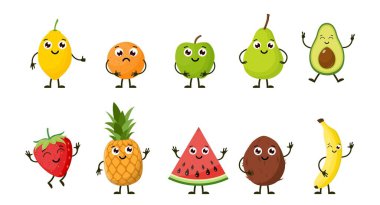 Çizgi film komik meyveler.