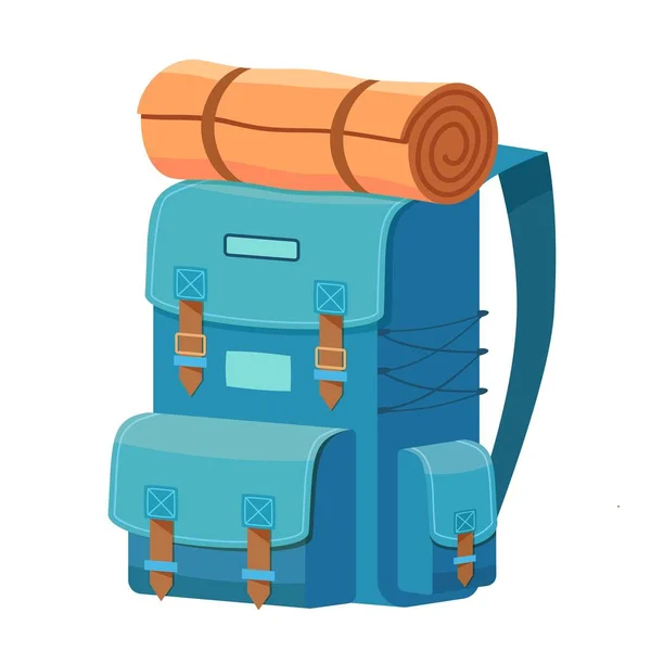 Mochila como Viajes y Turismo — Vector de stock