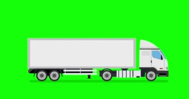 Hareket eden bir arabanın düz tasarım animasyonu.