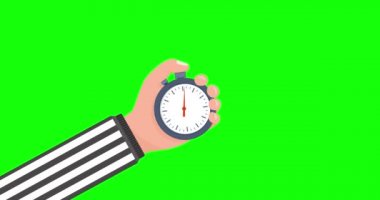 Adam elinde kronometre tutuyor..