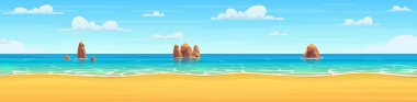 Çizgi film yaz plajı.