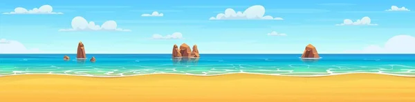 Playa de verano de dibujos animados. — Vector de stock