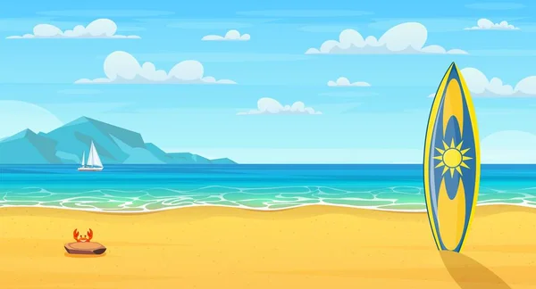 Cartoon praia de verão. — Vetor de Stock