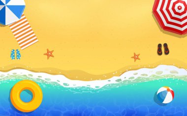 Deniz kıyısı, kumlu okyanus.,