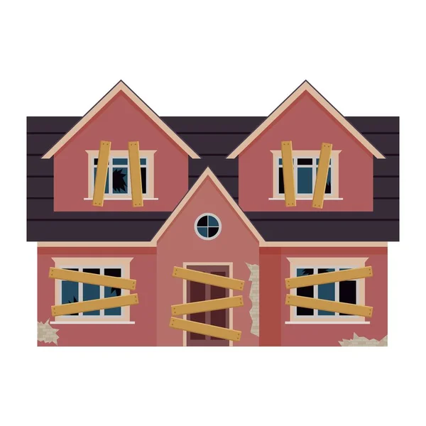 Vieja casa abandonada de dibujos animados — Vector de stock