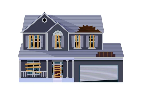 Gamla övergivna hus tecknad film — Stock vektor