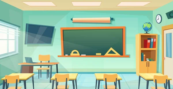 Junta interior de la sala de clases vacías — Vector de stock