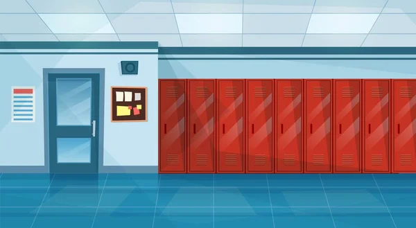 Пустой школьный коридор — стоковый вектор