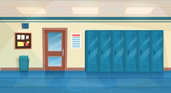 Empty School Corridor — Stock Vector