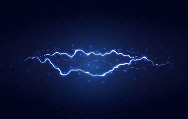 Bliksemflits effect. Realistische elektrische bliksem, — Stockvector