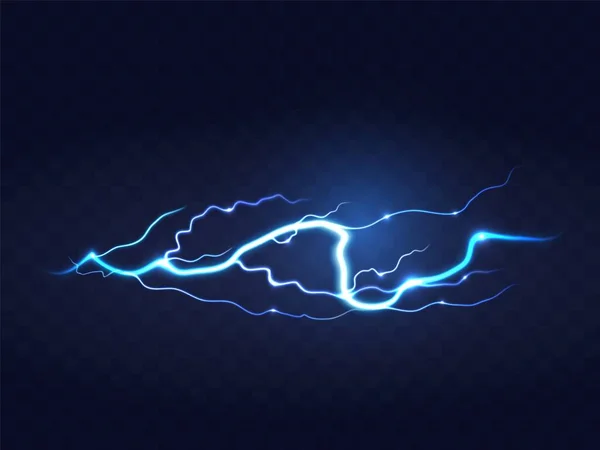Abstract Blue Lightning on Black Background. — Stock Vector