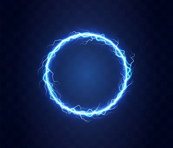 Cercle réaliste d'orage éclairs. — Image vectorielle