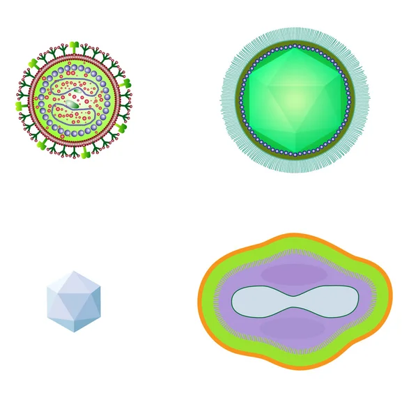 Bacterias y células virales aisladas . — Vector de stock