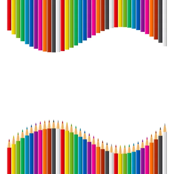 Arco iris vector conjunto de lápices de colores — Archivo Imágenes Vectoriales