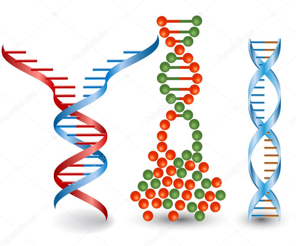Abstract images of broken DNA chains 