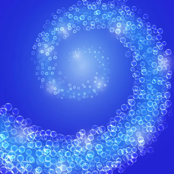 Blasen im Wasser auf blauem Hintergrund — Stockvektor