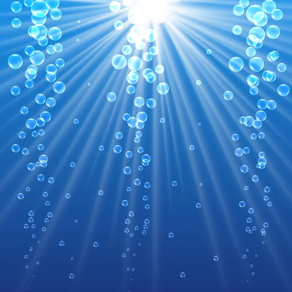 Bubblor med ljus strålar — Stock vektor