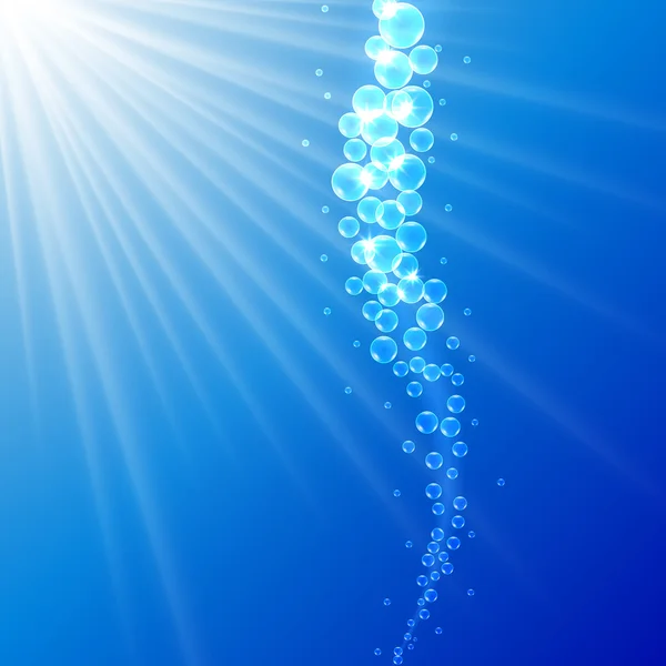 Burbujas con rayos de luz — Vector de stock
