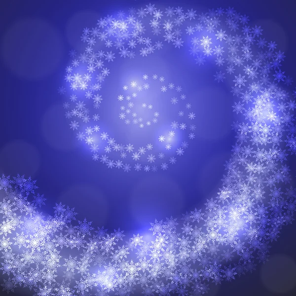 Flocons de neige de Noël sur fond bleu. Vecteur — Image vectorielle