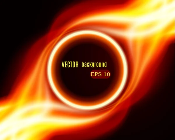Abstract burning fire circle — Stock Vector