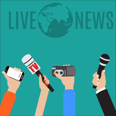 Gazetecilik kavramı vektör çizim düz tarzı.