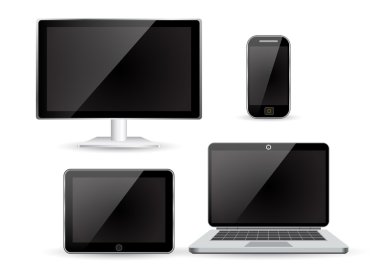 gerçekçi monitör dizüstü tablet ve telefon ayarla 