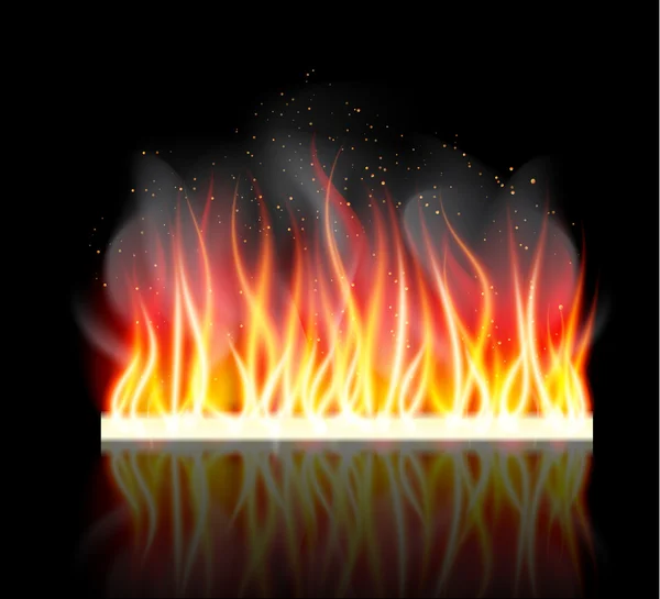 Quemar fuego fuego vector fondo — Vector de stock