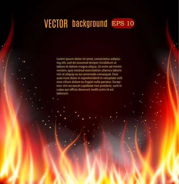 Bränn eld vektor bakgrund — Stock vektor