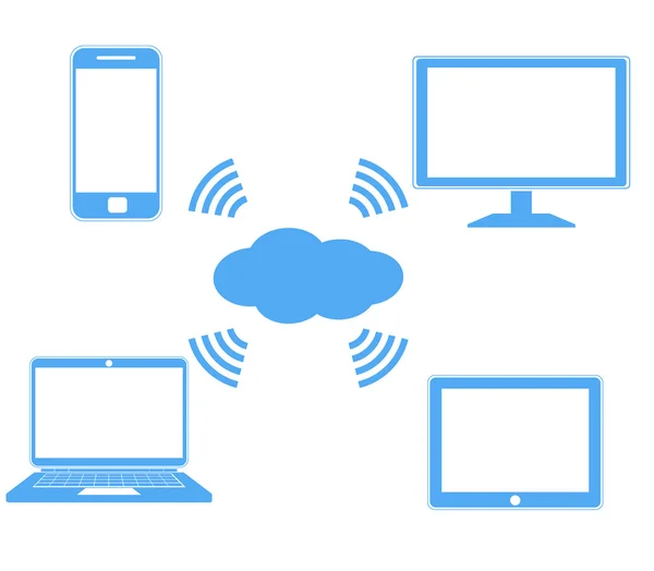 Concepto de diseño plano de servicio en la nube — Vector de stock