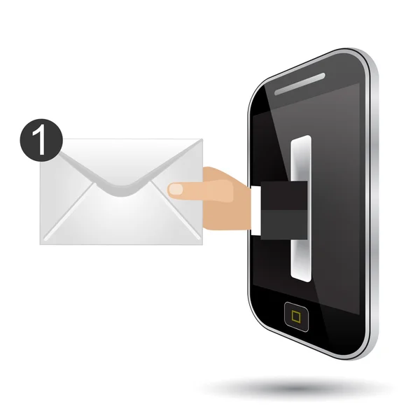 Recibir correo por teléfono inteligente — Vector de stock