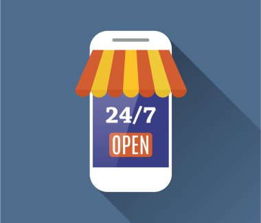 Gece gündüz online alışveriş kavramı.