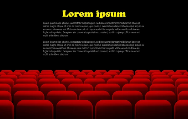 Rows of red cinema or theater seats — Stock Vector